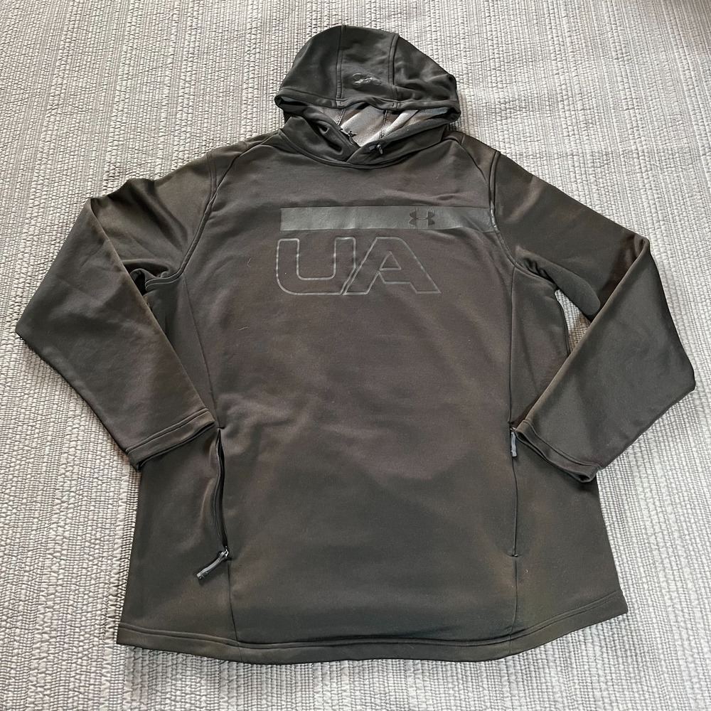 Under Armour ColdGear Hoodie Sweatshirt Men's XL Black Thermal Pullover